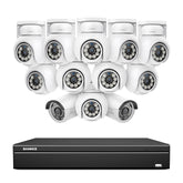16 Channel 4K PoE Bullet & PT Security Camera System, 8MP Outdoor PoE IP Cameras, Pan & Tilt, ONVIF Supported NVR, Two-Way Audio, Smart Human/Vehicle Detection(10x PT Cameras+2x IP Cameras)